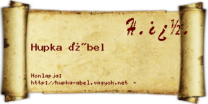 Hupka Ábel névjegykártya